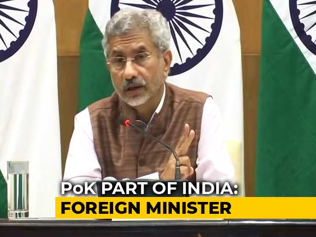 PoK Part Of India, Expect Jurisdiction Over It One Day: S Jaishankar