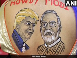 Women Flaunt PM Modi-Trump Body Paint Tattoos At Gujarat Navratri Event Women Flaunt PM Modi-Trump Body Paint Tattoos At Gujarat Navratri Event