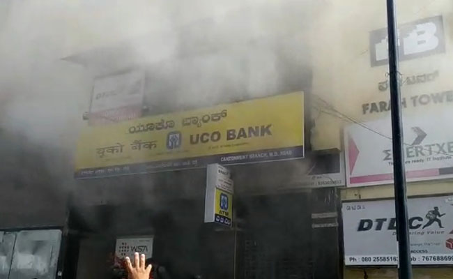 Major Fire At Bank In Bengaluru, People Try To Jump Off Building