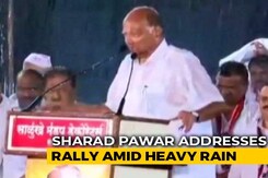 Drenched In Rain, Sharad Pawar Addresses Poll Rally In Satara Drenched In Rain, Sharad Pawar Addresses Poll Rally In Satara