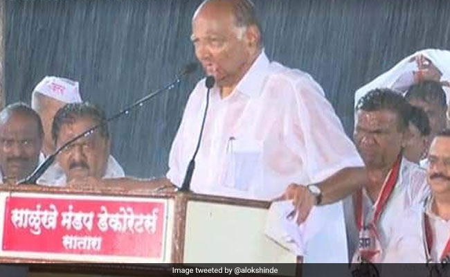 Sharad Pawar's 2019 Repeat, Defies Rains To Deliver Speech