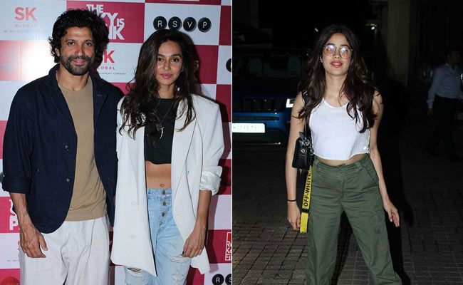 Farhan Akhtar Invites Shibani Dandekar, Janhvi Kapoor And Others To <i>The Sky Is Pink</i> Screening. See Pics