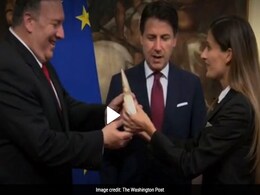 "Take To Trump": Journalist Gives Mike Pompeo Cheese, Italian PM Unamused "Take To Trump": Journalist Gives Mike Pompeo Cheese, Italian PM Unamused