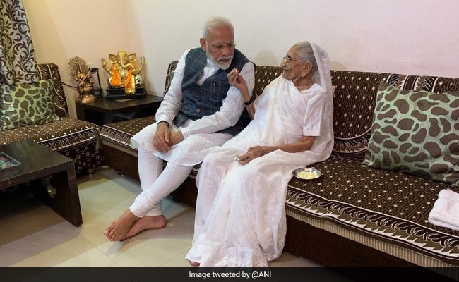 PM Modi Meets His Mother In Gujarat Ahead Of Narmada Visit Tomorrow