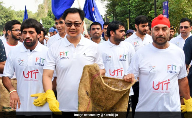 Kiren Rijiju Went Plogging On Gandhi Jayanti For "Fit, Clean India"