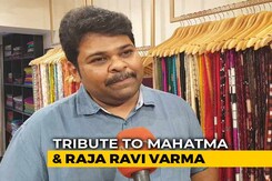 Tribute In Saree To Mahatma Gandhi And Raja Ravi Varma Tribute In Saree To Mahatma Gandhi And Raja Ravi Varma