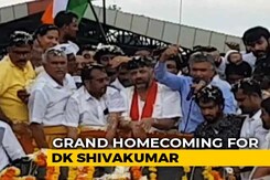 Karnataka Congress's Grand Homecoming For DK Shivakumar, Out On Bail Karnataka Congress's Grand Homecoming For DK Shivakumar, Out On Bail