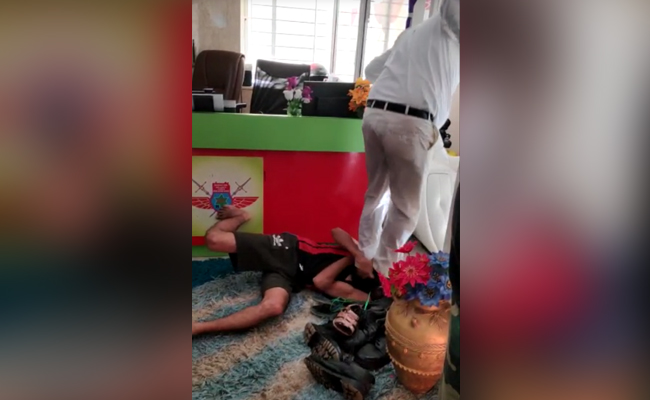 In Disturbing Video, Bengaluru Security Firm Owner Stomps Faces Of Guards
