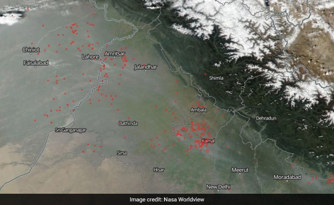 As Air Quality Worsens, Delhi Shares NASA Images Of Crop Burning Nearby