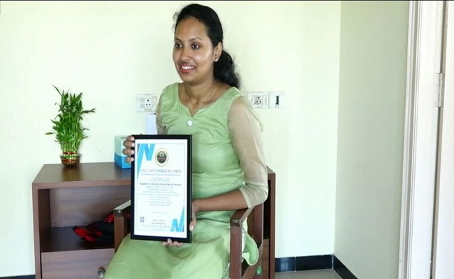 Mangaluru Student Enters India Book Of Records For Making Longest Gift Item
