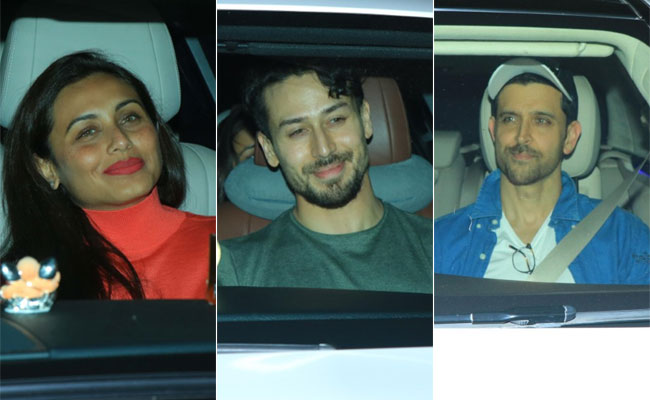<i>War</i> Screening: Rani Mukerji Watches Hrithik Roshan And Tiger Shroff's Film