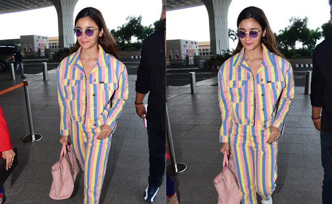 Alia Bhatt Takes To Candy Stripes To Make Airport Fashion More Fun