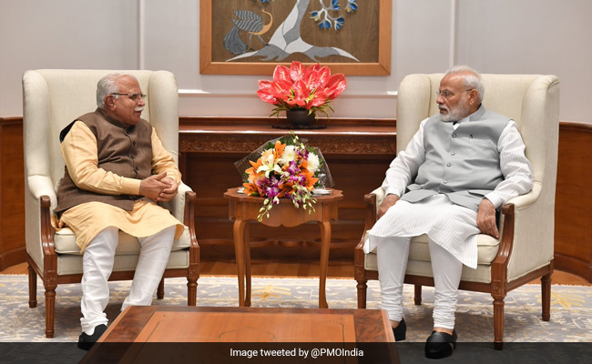 Haryana Chief Minister ML Khattar Meets PM Narendra Modi In Delhi