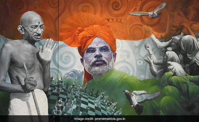 Painting Of PM, Mahatma Gandhi Receives Highest Bid At Mementos E-Auction