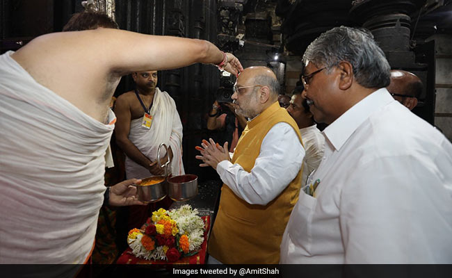 Maharashtra Election 2019: Amit Shah Offers Prayers At Shri Ambabai Mahalaxmi Temple In Maharashtra