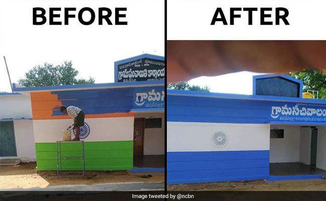 BJP Protests As YSR Congress Paints Andhra Secretariats In Party Colours