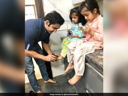 Gautam Gambhir Masters Pedicure Skills, Seeks Daughters' Blessings On "Ashtami Kanjak" Gautam Gambhir Masters Pedicure Skills, Seeks Daughters' Blessings On "Ashtami Kanjak"