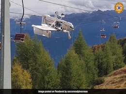 Plane Dangles Upside-Down From Ski Lift Cables After Crash Plane Dangles Upside-Down From Ski Lift Cables After Crash