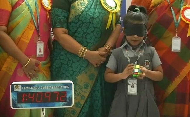 Chennai Girl, 6, Solves Rubik's Cube With Blindfold On