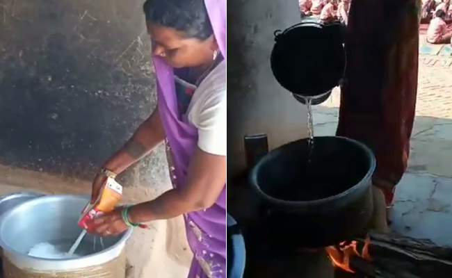 उत्तर प्रदेश में 'मिड डे मील' में भ्रष्टाचार की तस्वीर, 1 लीटर दूध में पानी मिलाकर 85 बच्चों को पिलाया!