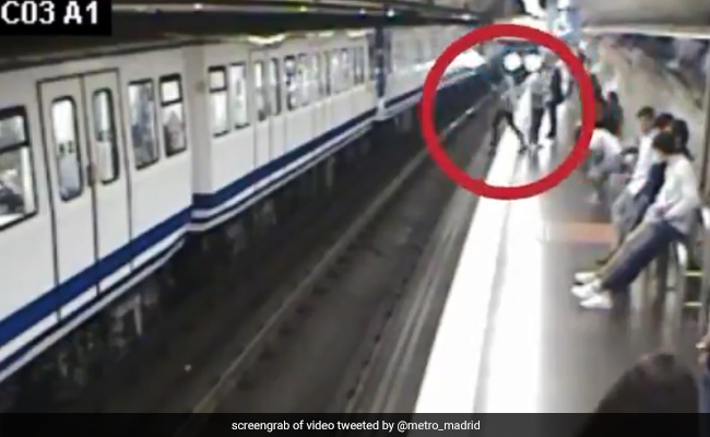 Chilling Video Shows Woman, Busy On Phone, Falling In Front Of Train