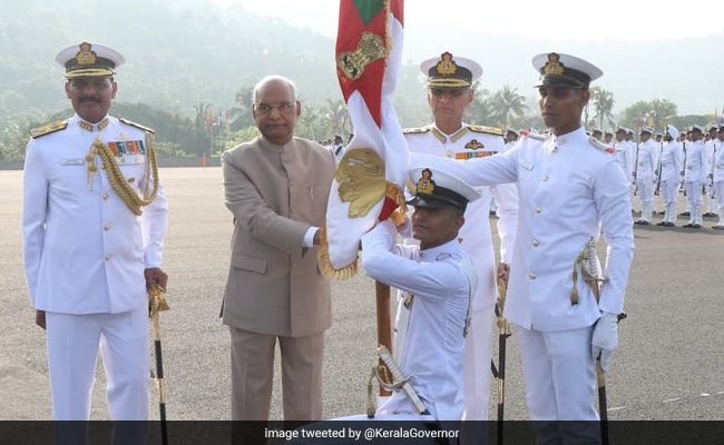 President's Colour Awarded To Indian Naval Academy In Kerala
