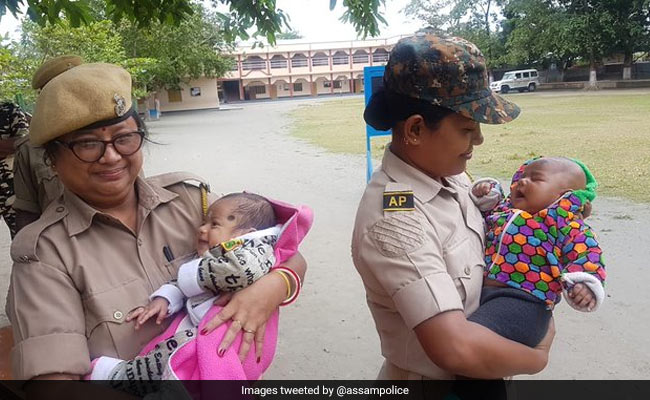 While Mothers Took Exam, They Took Care Of Babies. Internet Lauds Assam Police