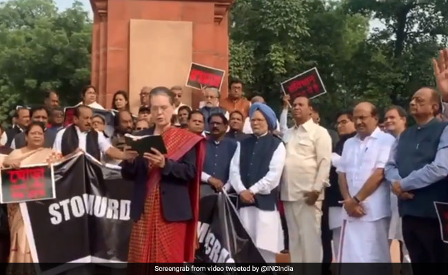 "We The People...": Sonia Gandhi At Opposition's Constitution Day Protest