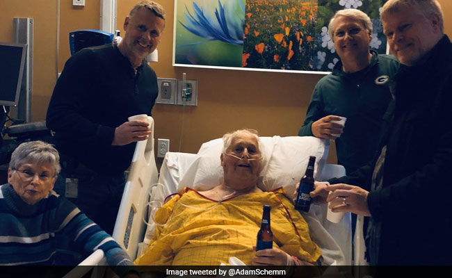 Viral Pic Captures Grandfather's Last Beer With Sons In Hospital Bed