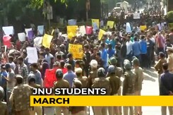 Protesting JNU Students Stopped By Cops During March To Parliament Protesting JNU Students Stopped By Cops During March To Parliament