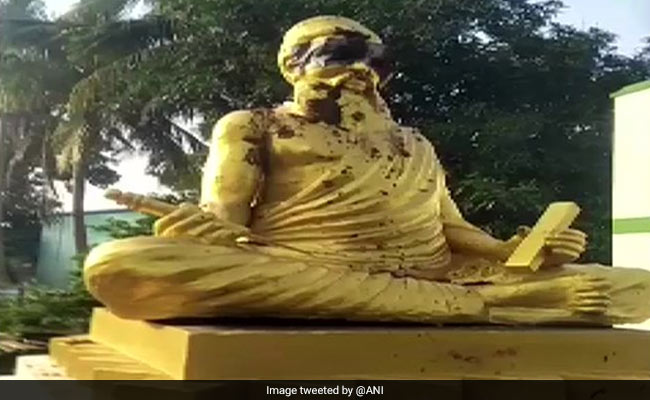 Tamil Poet's Statue Draped In Saffron Shawl Days After It Was Desecrated