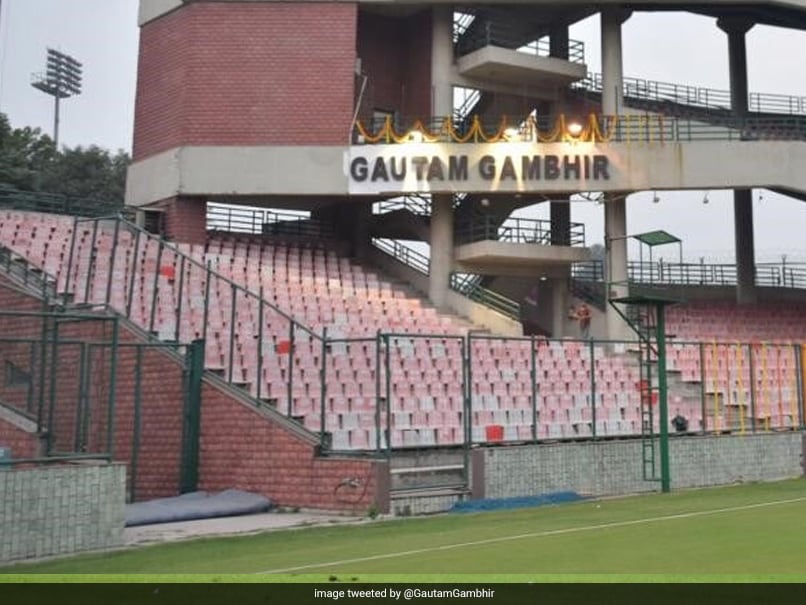 DDCA Unveils Gautam Gambhir Stand At Arun Jaitley Stadium DDCA Unveils Gautam Gambhir Stand At Arun Jaitley Stadium