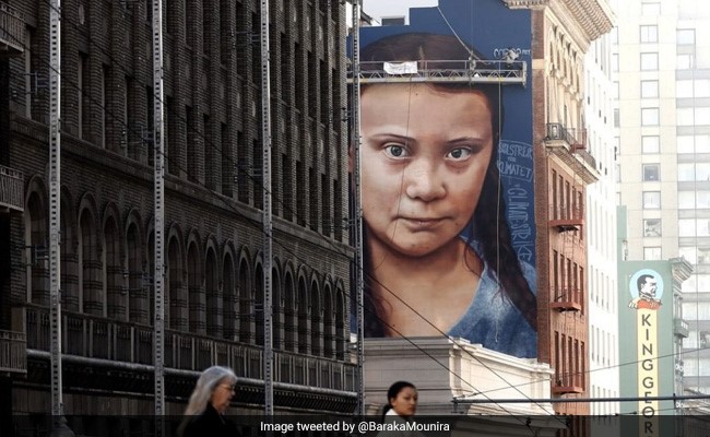 Greta Thunberg's 60-Foot Tall Mural Stares Down At San Francisco