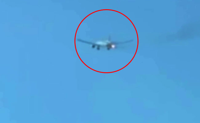 Caught On Camera: Plane Makes Emergency Landing As Engine Flames
