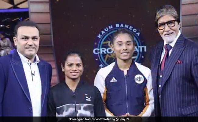 <i>Kaun Banega Crorepati 11</i>, Episode 54 Written Update: Amitabh Bachchan Welcomes Virender Sehwag, Dutee Chand And Hima Das On The Show