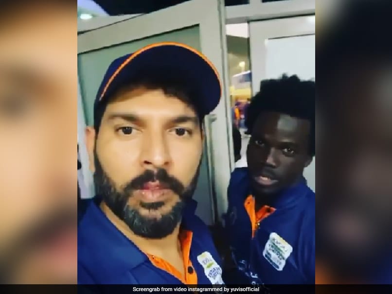 T10 League: Yuvraj Singh Makes West Indies Player Speak In Punjabi. Watch T10 League: Yuvraj Singh Makes West Indies Player Speak In Punjabi. Watch