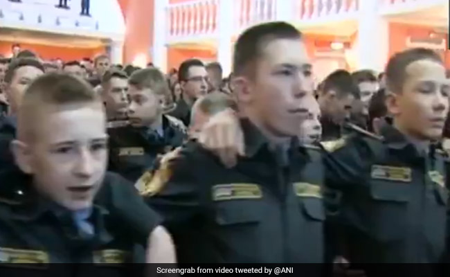 "Goosebumps" As Russian Military Cadets Seen Singing Indian Patriotic Song: Watch