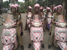 Delhi Police Women's Patrol Unit Gets Pink Scooters Delhi Police Women's Patrol Unit Gets Pink Scooters