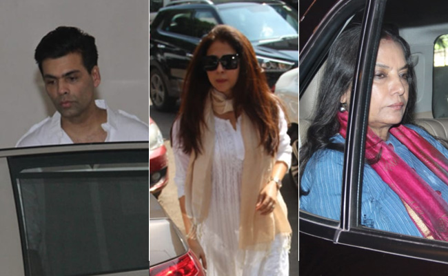 Karan Johar, Urmila Matondkar, Shabana Azmi Attend Manish Malhotra's Father's Funeral