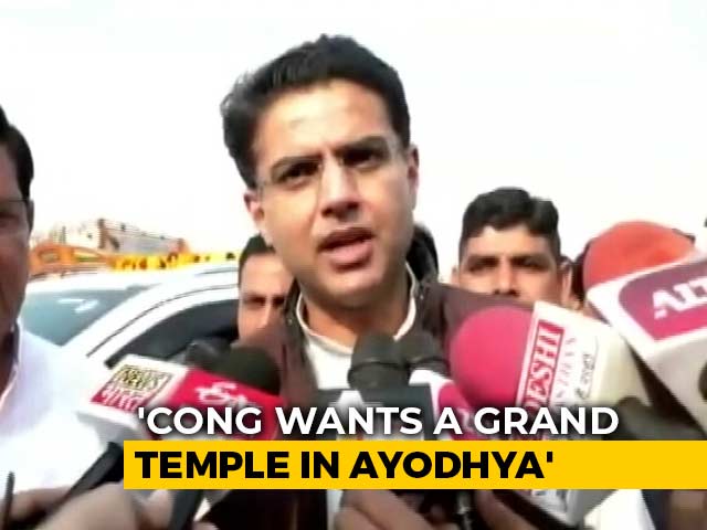 Congress Wants ''Grand Temple'' To Be Built In Ayodhya: Sachin Pilot