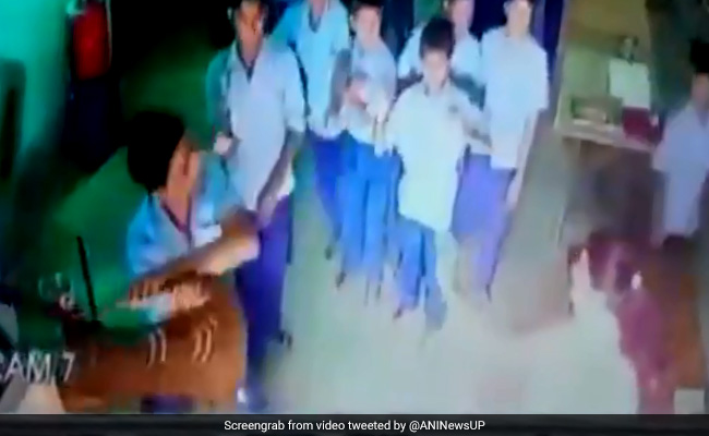 Video Shows Student Hitting Official With Chair At Gandhi Ashram In UP's Raebareli