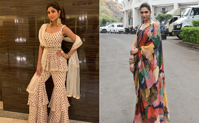 From Deepika Padukone's <i>Saree</i> To Shilpa Shetty's <i>Sharara</i>, These Bollywood Ethnic Trends Were Everywhere in 2019