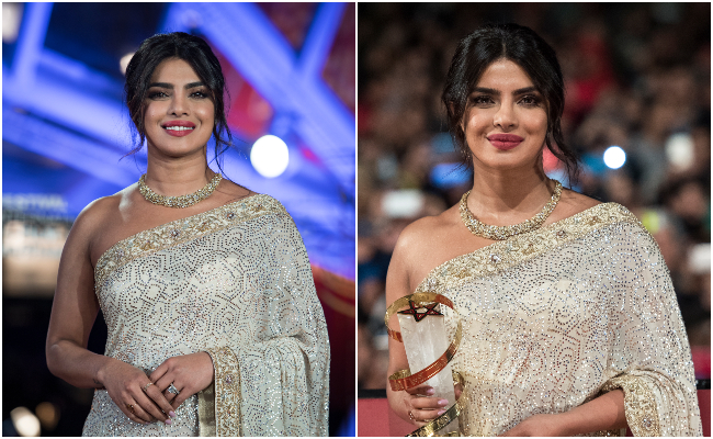 Priyanka Chopra Shows Us How To Be A Gorgeous <i>Desi</i> Girl In A Sequin <i>Saree</i>