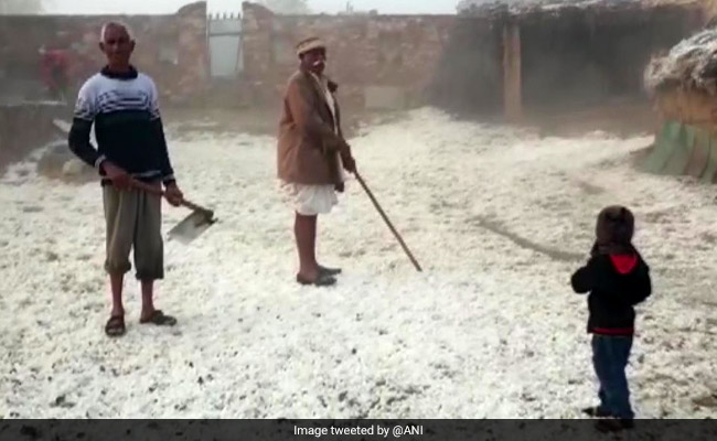 Did It Snow In Rajasthan? Thick Blanket Of Hail Leaves This Town White