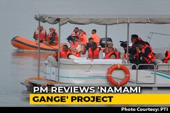 On Streamer Ride, PM Modi Reviews Namami Gange Project In Kanpur On Streamer Ride, PM Modi Reviews Namami Gange Project In Kanpur