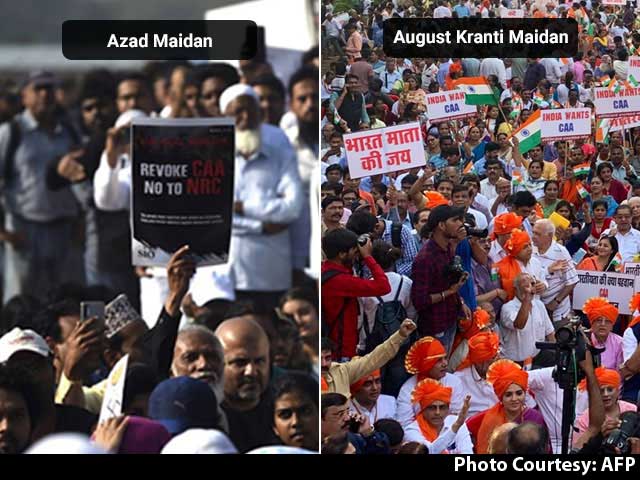 Protests For And Against Citizenship Act Just 4 km Apart In Mumbai