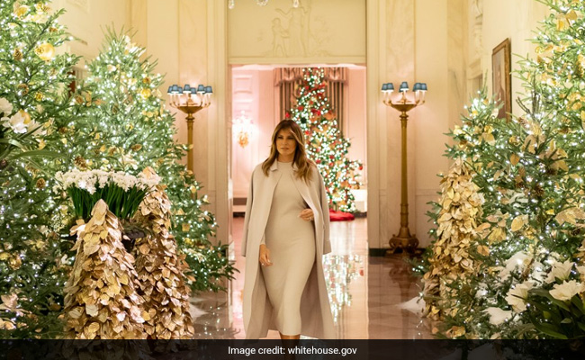 Melania Trump's White House Christmas Decorations Are A Monochromatic Wonderland