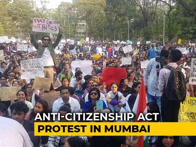 Hundreds Protest Against Citizenship Act In Mumbai's August Kranti Maidan