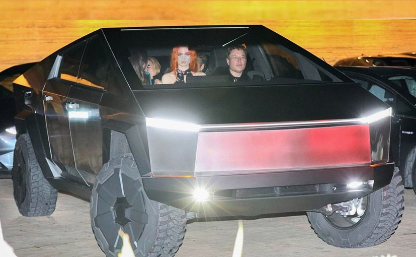 Elon Musk Drives The Tesla Cybertruck Around Los Angeles; Bangs Into A Traffic Pylon