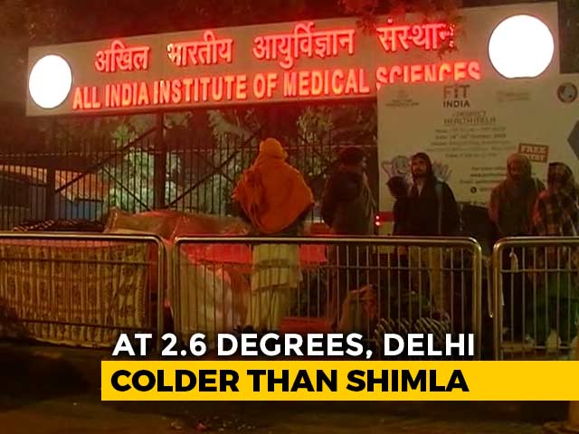 Patients Outside AIIMS Suffer In Delhi's Coldest December Since 1901